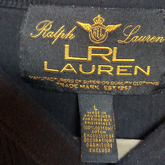 Lauren Ralph Lauren Black 3/4 Sleeve Shirt - Large - Picture 7 of 8